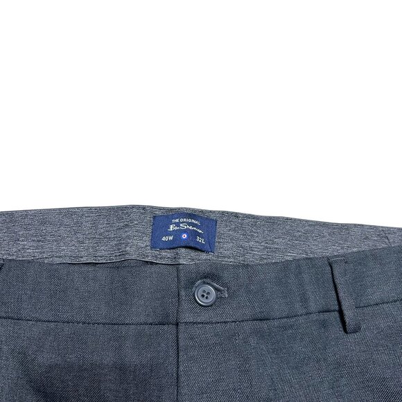 Ben Sherman Pants Mens 40 X 32 Charcoal Gray Straight Leg Flat Front Business - Picture 7 of 9
